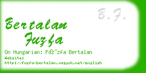 bertalan fuzfa business card